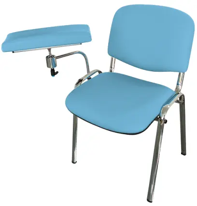 OZC - 01 židle odběrová s jednou područkou, koženka MONA 40 - koženka světle modrá